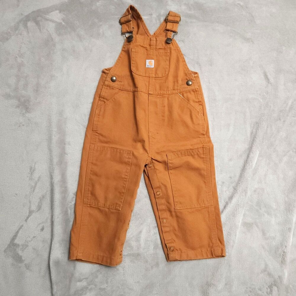 Carhartt Toddler Overalls Size 18M Brown Double Knee